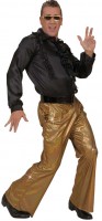 Vista previa: Pantalón flare disco glitter para hombre dorado