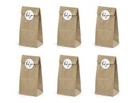 Aperçu: 6 sacs cadeaux de remerciement blanc marron