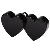 Dubbel hart ballon gewicht zwart 170g
