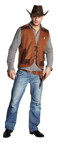 Sheriff cowboy vest i læder look