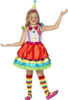 Kleurrijk kostuum van het clown ruwharige meisje