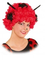Perruque afro coccinelle rouge