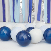 Anteprima: 40 palloncini in lattice ecologico blu navy, grigio, blu