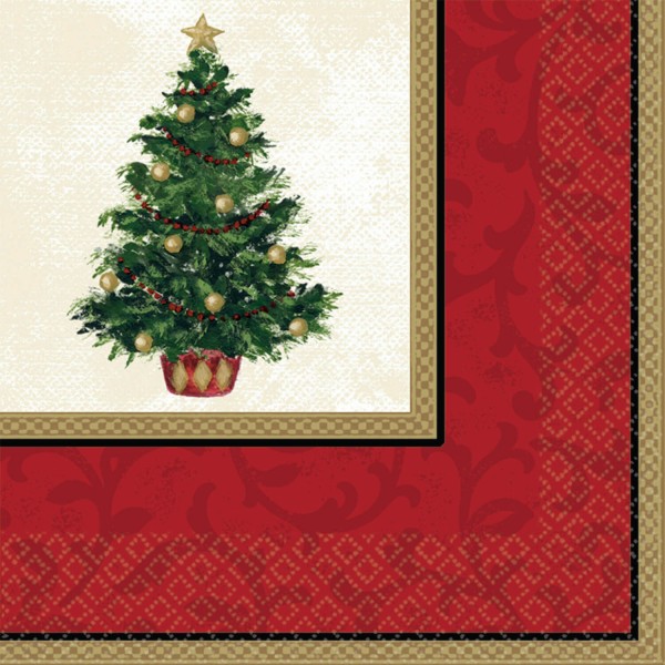16 Christmas tree napkins 33cm