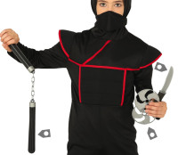 Preview: Ninja accessory set 4 pieces with nunchaku for children