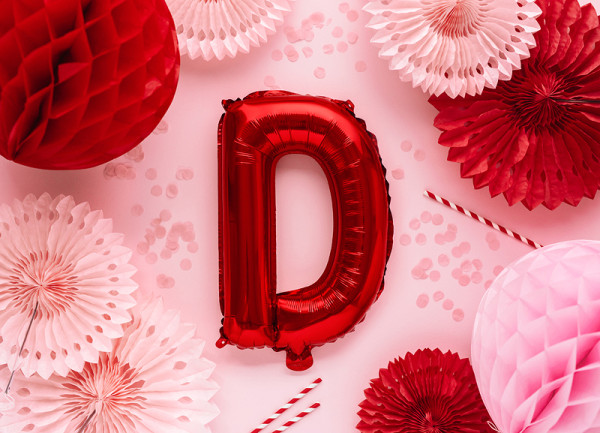 Rode letter ballon D 35cm