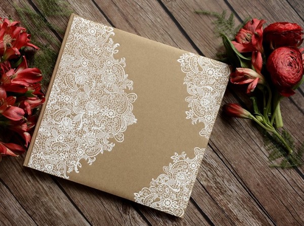 Vintage guest book with white decor 3