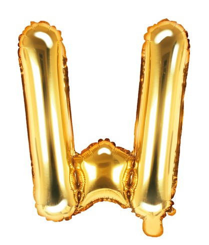 Foil balloon W gold 35cm