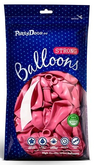 10 party star metallic balloons pink 27cm 2