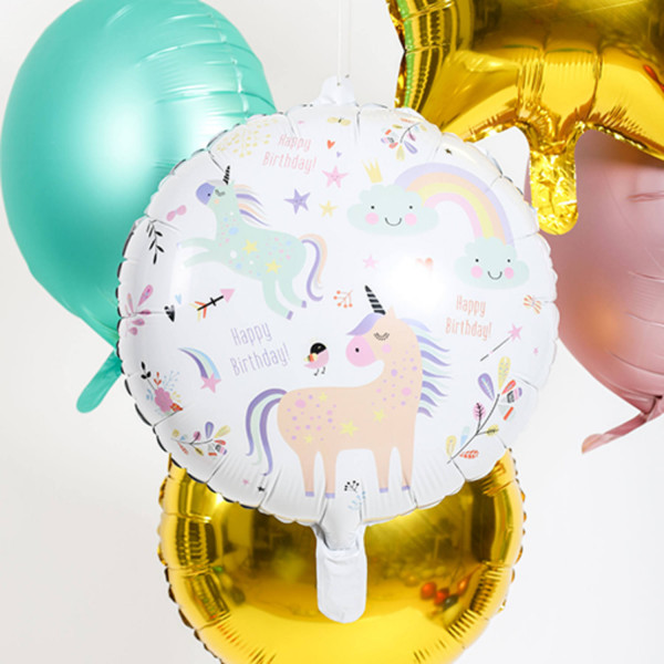 Ballon en aluminium Licorne Wonderland 45cm