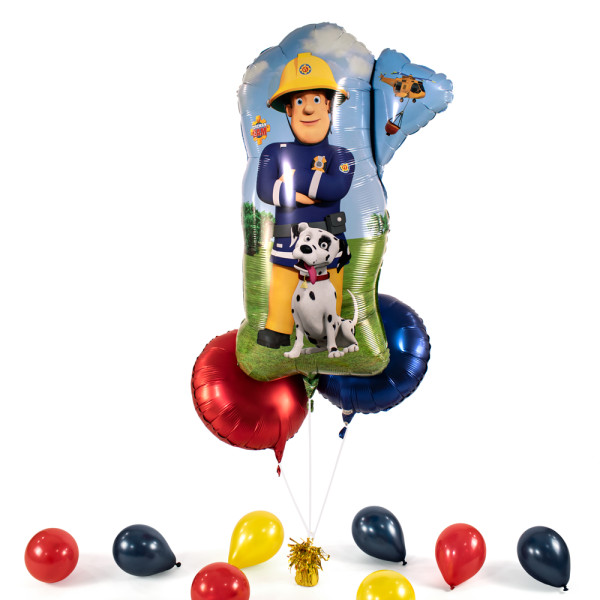 XXL Heliumballon in der Box 3-teiliges Set Fireman Sam