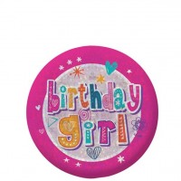 Birthday Girl Button holographisch 5,5cm