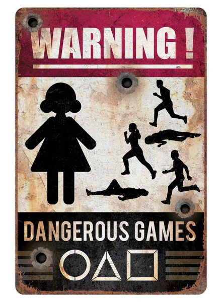 Varningsskylt Dangerous Games 24cm x 36cm
