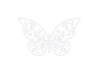 10 Pappersdekorationer Butterfly White