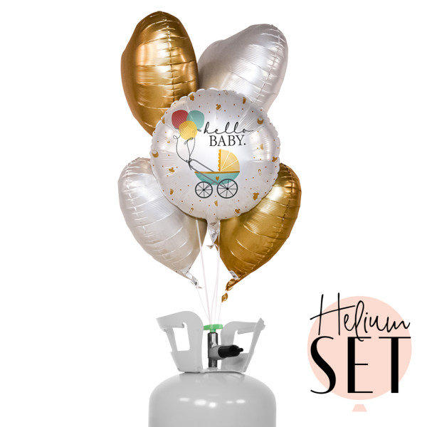 Baby Buggy Ballonbouquet-Set mit Heliumbehälter