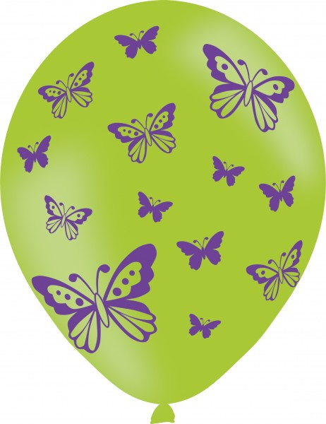 6 bunte Ballons entzückende Schmetterlinge 5