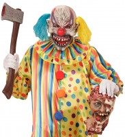 Vorschau: Schreckliche Horror Clownsmaske Mit Zöpfen