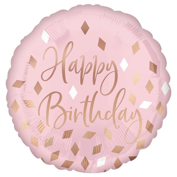 Fødselsdag Blush Folie Ballon 45cm