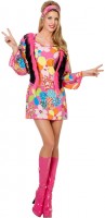 Vista previa: Vestido hippie floral con chaleco esponjoso
