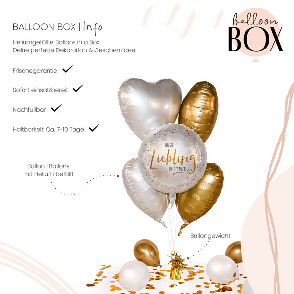 Heliumballon in der Box Taufe Liebling 3