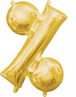 Mini balon foliowy z symbolem% złota 35cm