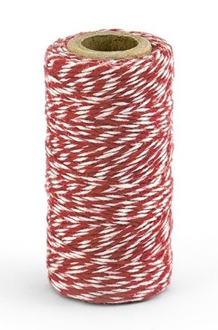 50 m przędzy bawełnianej w kolorze czerwonym i białym