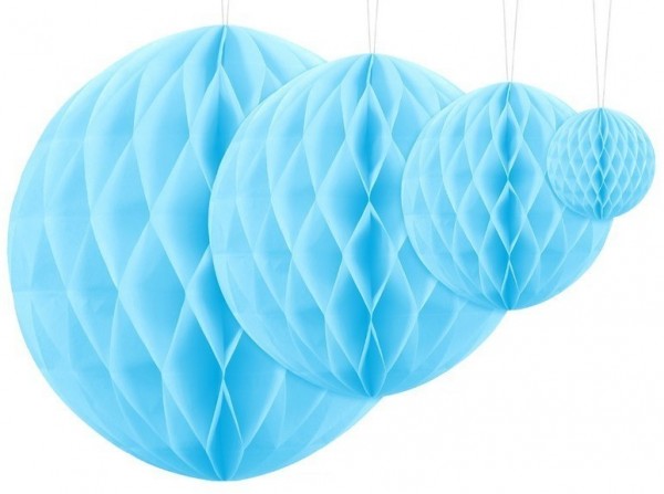 Honeycomb ball Lumina azure blue 30cm