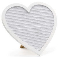 Aperçu: Cadre blanc en forme de cœur avec lettres dorées 31 x 29 cm