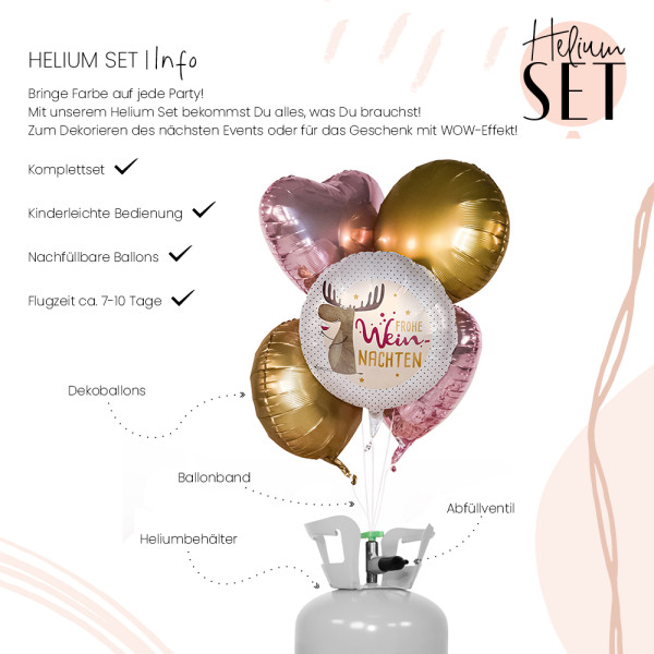 Frohe Wein-nachten Ballonbouquet-Set mit Heliumbehälter 3