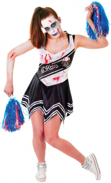 Sexy Halloween Cheerleader Zwart Wit