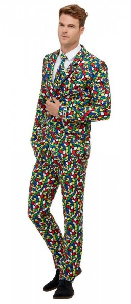 Colorful magic cube party suit for men 4