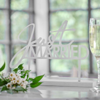 Vorschau: Hochzeit Schwarz-Weiß Just Married Tischaufsteller