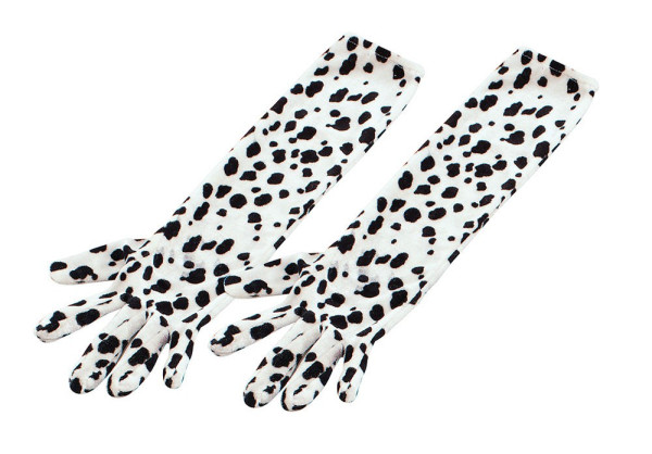 Long dalmatian gloves