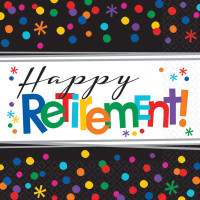16 Happy Retirement-servetten 33cm