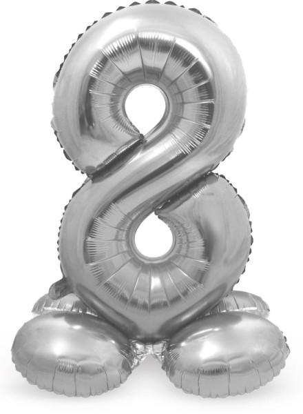Balon numer 8 srebrny 72 cm
