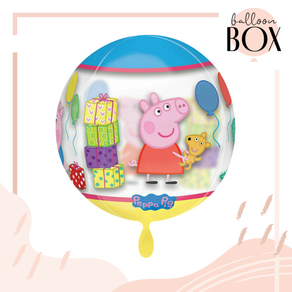 XL Heliumballon in der Box 3-teiliges Set Party Peppa