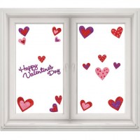 19 Valentinstag Fenster Herz Sticker