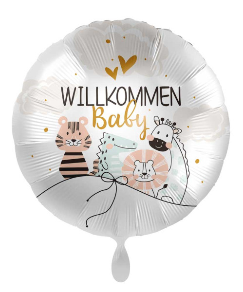 Satin Willkommen Baby Folienballon 71cm