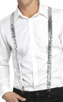 Preview: Silver suspenders in a sequin look