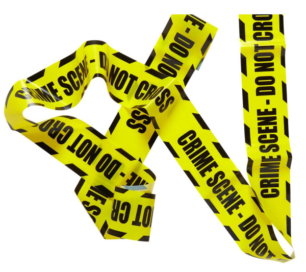 Crime Scene Barrier Tape in giallo e nero 720cm