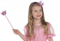 Pink princess wand with crown