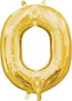 Mini folieballong bokstaven O guld 35cm