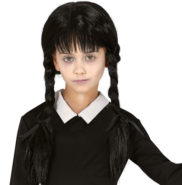 Gotycka pleciona peruka dla dziewczynki w kolorze czarnym