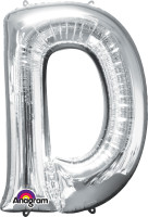 Palloncino Foil lettera D argento 83cm