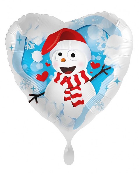 Joli ballon aluminium bonhomme de neige 45cm