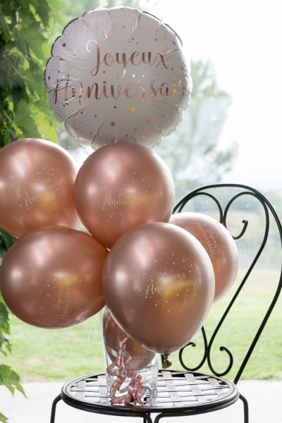 Joyeux Anniversaire ballon rosé goud 45cm 3