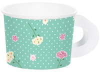 Aperçu: 8 tasses à thé fleuries 6,4 x 8,8 cm