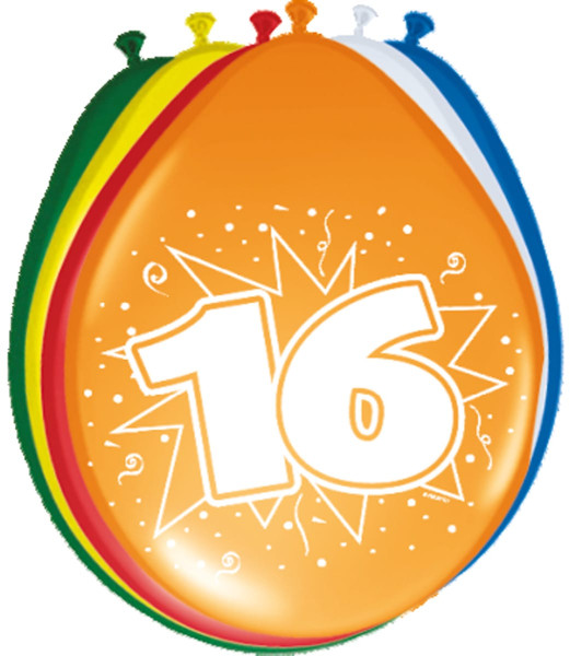 8 Celebrate 16 balloons 30cm