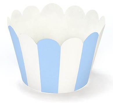 Cupcake set blauw / wit 6 stuks 3