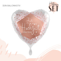 Vorschau: Zur Hochzeit alles Gute Ballonbouquet-Set mit Heliumbehälter
